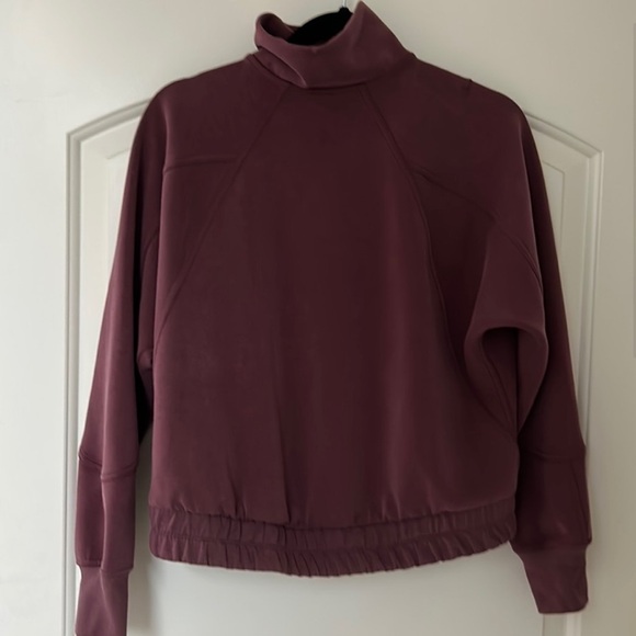 Lululemon Brushed Softstreme Funnel-neck Zip Up Size 6 Red Merlot - Picture 2 of 5